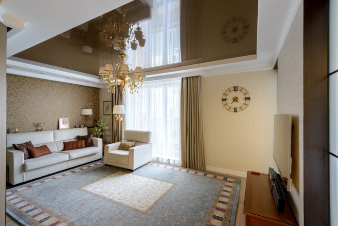 Wohnzimmer in Brauntönen
