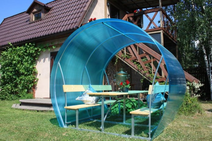 abgerundeter Polycarbonat-Pavillon