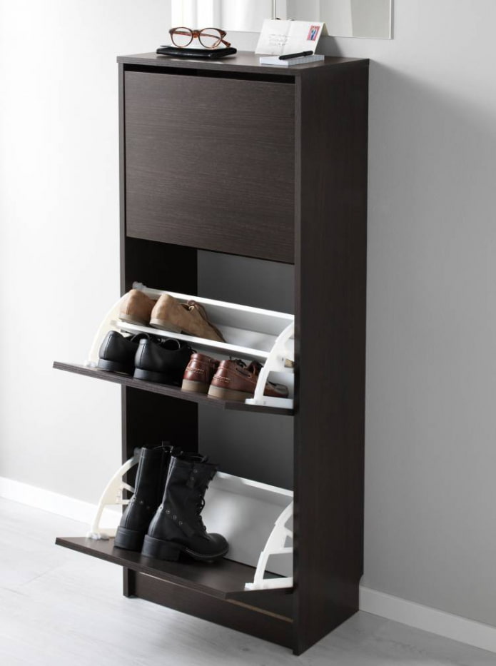 Wenge-Schuhregal im Wenge-Stil im Flur