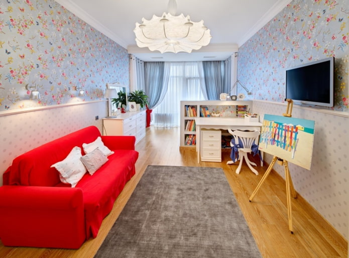 schmale Einzimmerwohnung