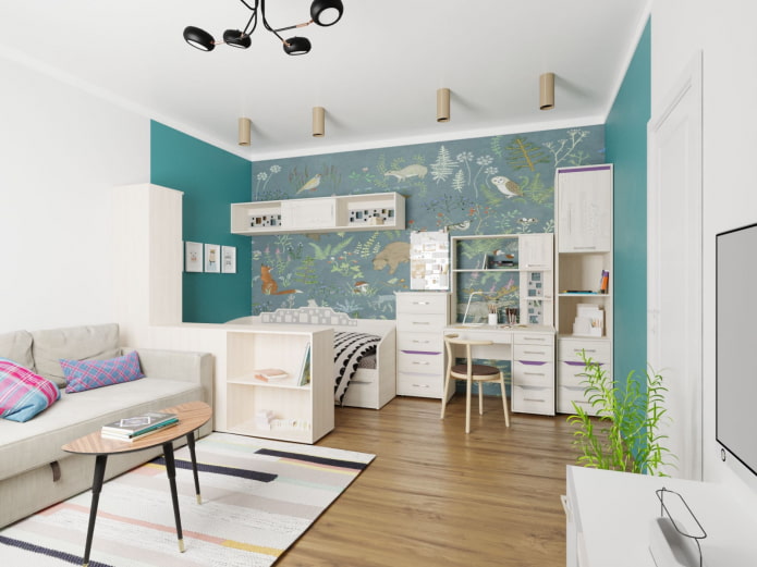 Moderne Einzimmerwohnung mit Kind
