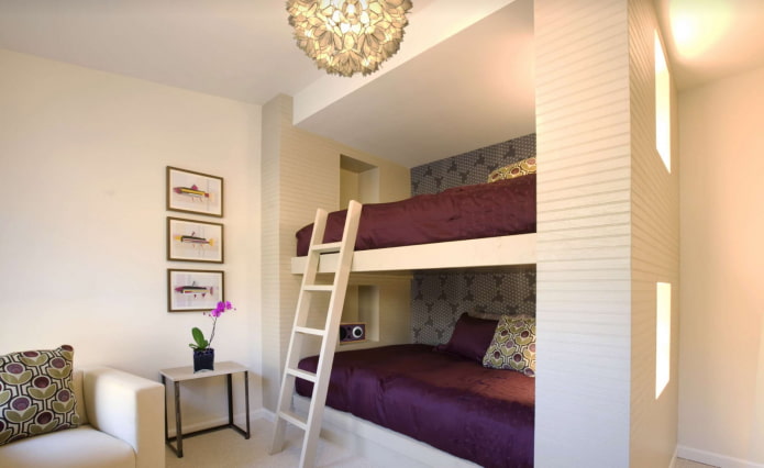 Etagenbett in einer Einzimmerwohnung