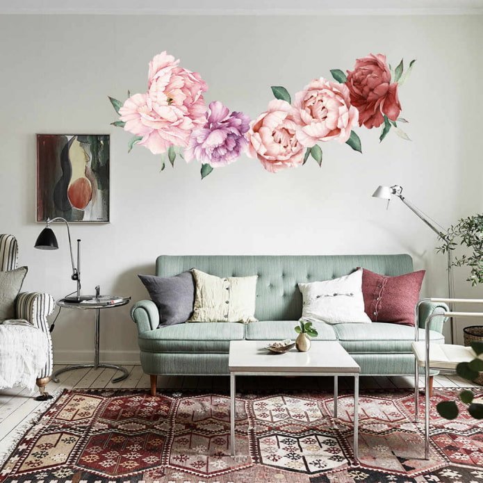 Blumenaufkleber in der Wohnung