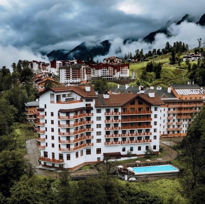 Blick auf das Hotel von oben