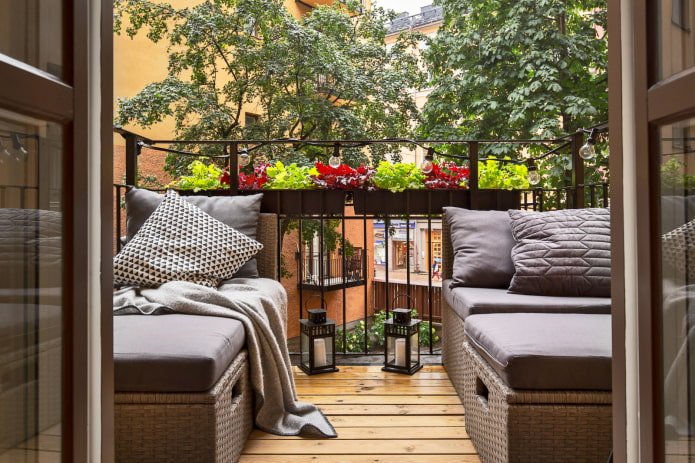Ruhebereich auf dem Balkon