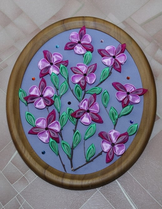 Küchenpaneel aus Kanzashi