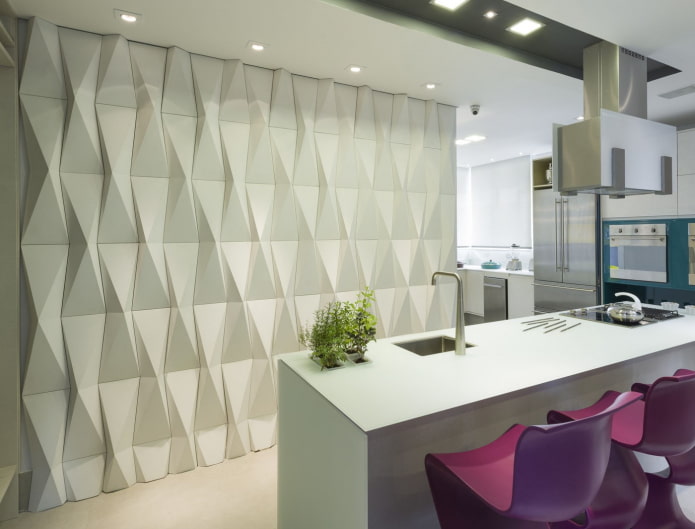 3D-Paneel im Kücheninterieur