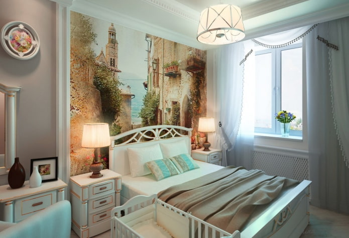 Wandpaneel im Innenraum im Provence-Stil
