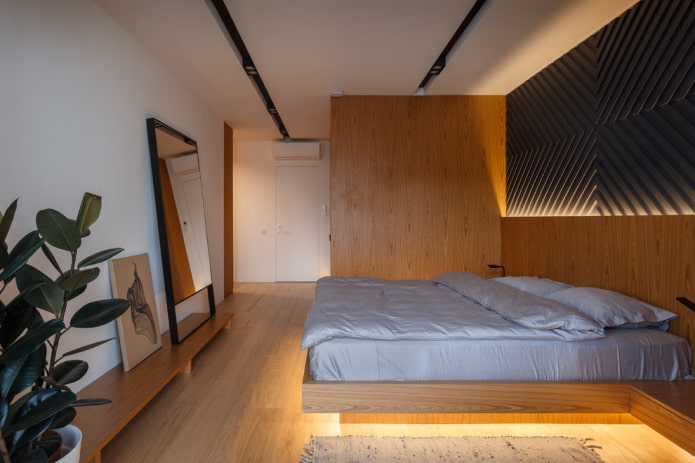 Bett mit Hintergrundbeleuchtung