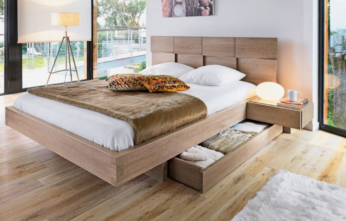 Bett mit Schubladen