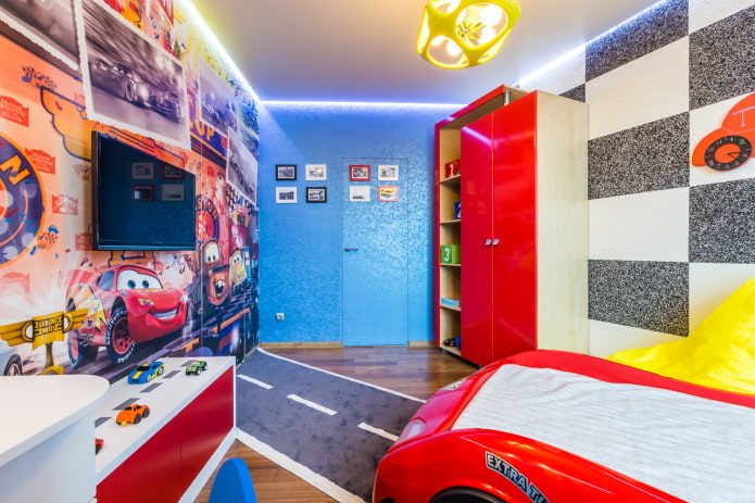 schwebende Deckenkonstruktion im Kinderzimmer