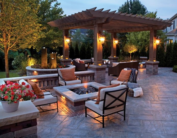 offene Terrasse am Ferienhaus