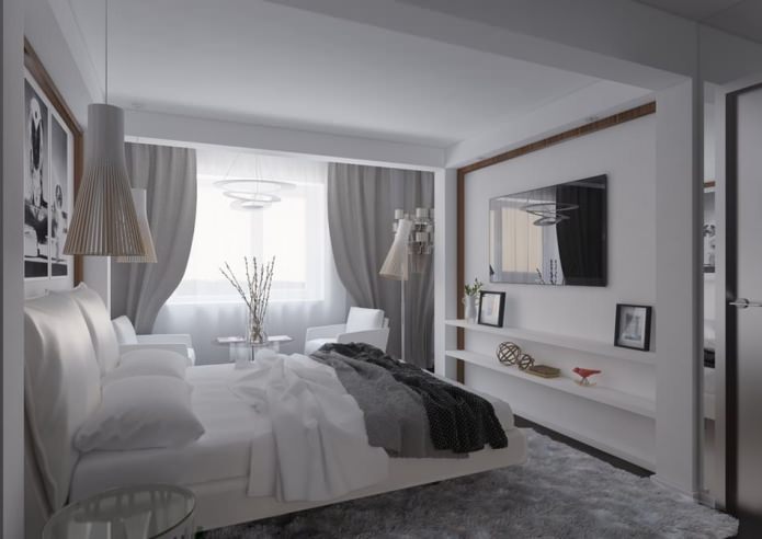 Schlafzimmer im Inneren einer Wohnung von 54 m².