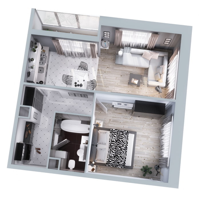 Euro-Zweizimmerwohnung