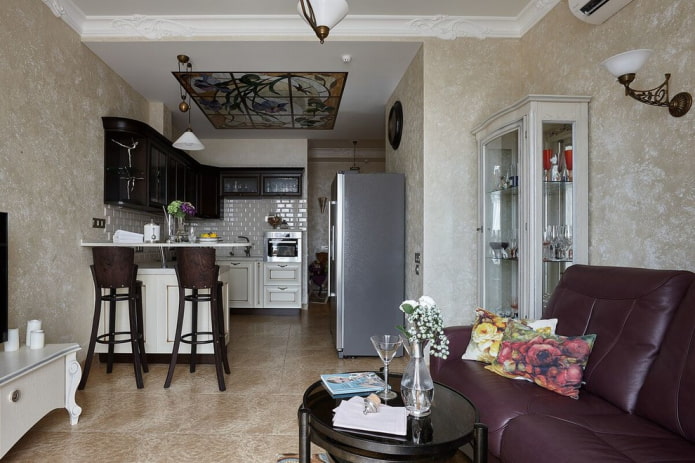 Küche-Wohnzimmer-Interieur