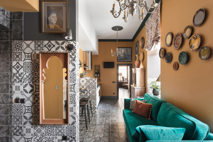 Küche-Wohnzimmer-Interieur