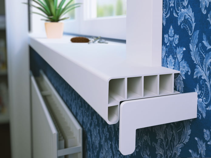 PVC-Fensterbank von innen