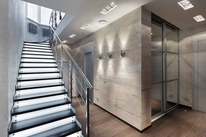 Beleuchtung einer Treppe in einem Haus