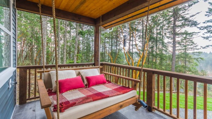 Hängebett auf der Veranda