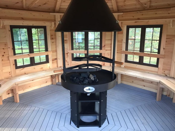Boden in einem geschlossenen Pavillon streichen