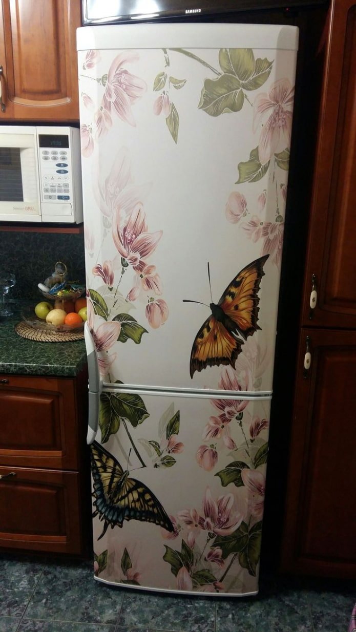 Kühlschrank-Decoupage