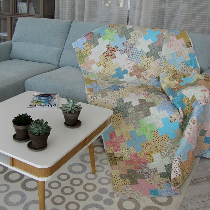 Patchwork-Tagesdecke für Sofa im Innenbereich