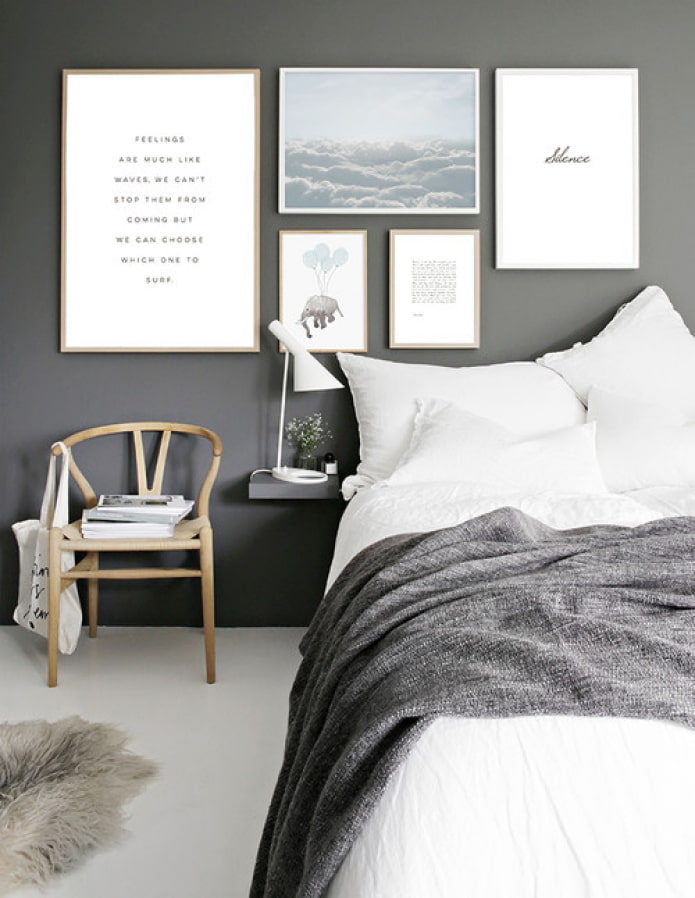 weiße Poster für das Schlafzimmer