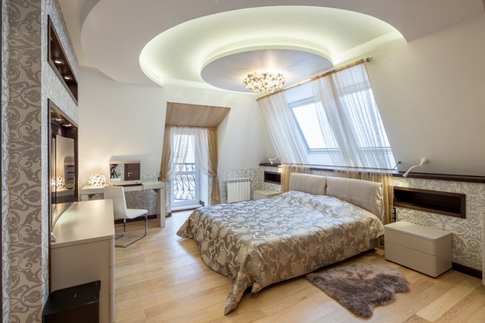Gipskartondecke im Schlafzimmer