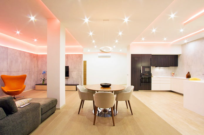 Deckenstruktur mit LED-Leuchten