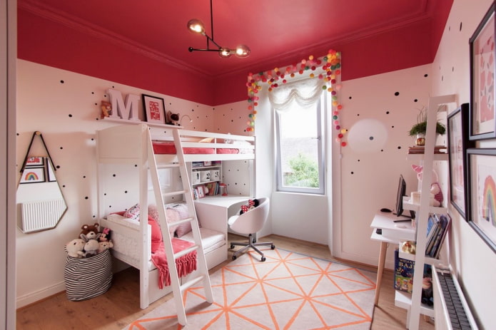 bemalte Decke im Kinderzimmer
