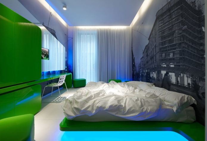 schwebende Decke im Schlafzimmer