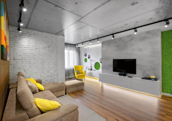 Wohnzimmer im Loft-Stil