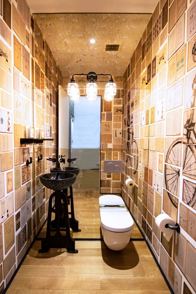 Toilette im Loftstil