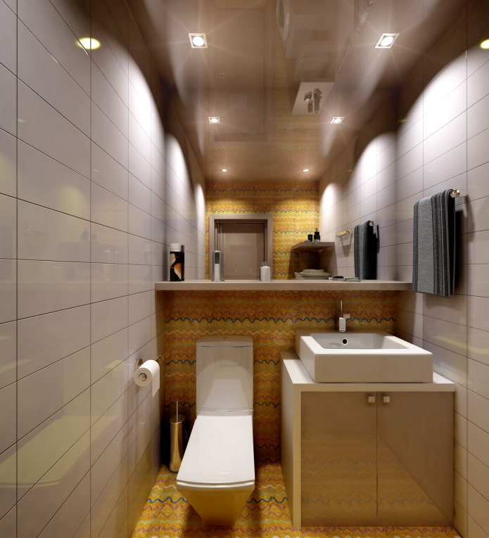 Spannstoff im Badezimmer