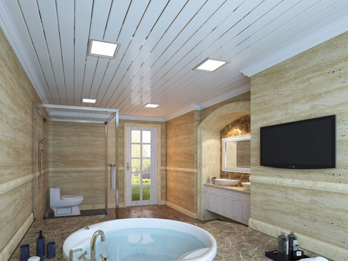 Metalldeckenplatten im Badezimmer