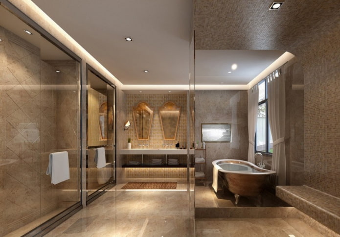 schwebende Decke im Badezimmer