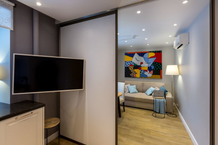 Fernseher, Trennwand, Wohnzimmer