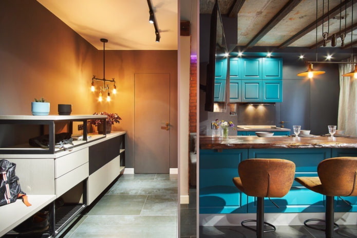 kleiner Flur im Loft-Stil
