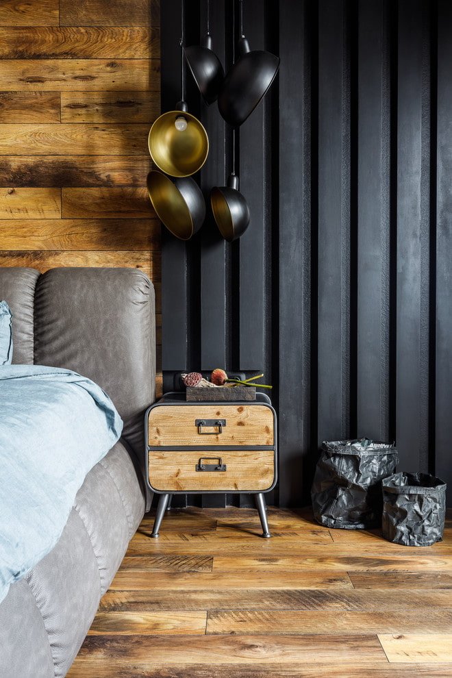 Nachttisch im Loft-Stil