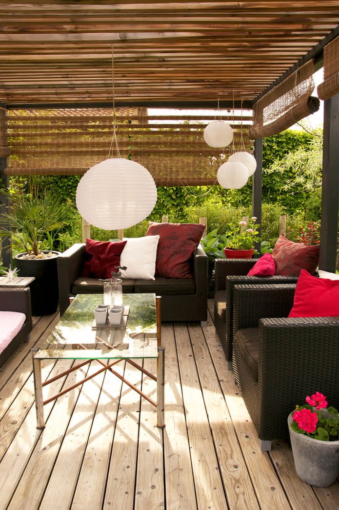 Lampen auf der Veranda