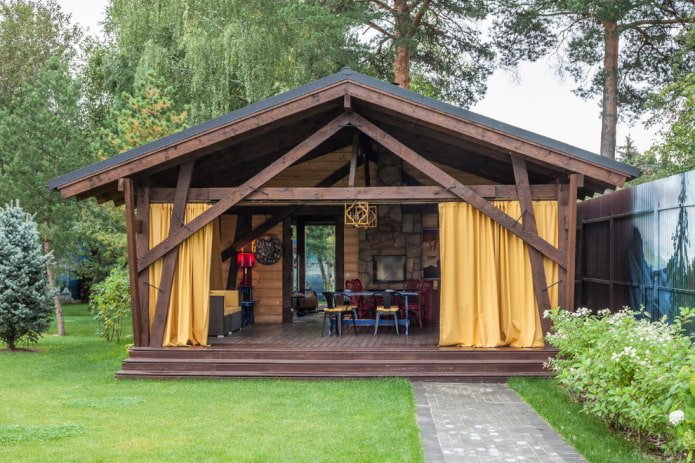 halboffener Anbau ans Haus