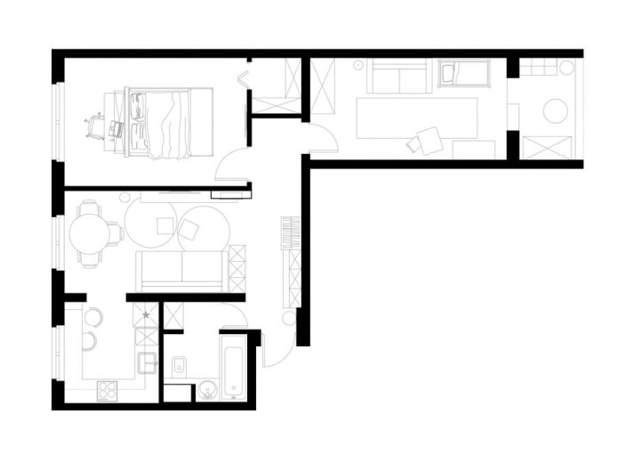 Sanierung einer 60 m² großen Dreizimmerwohnung in einem typischen Gebäude der Baureihe II-49