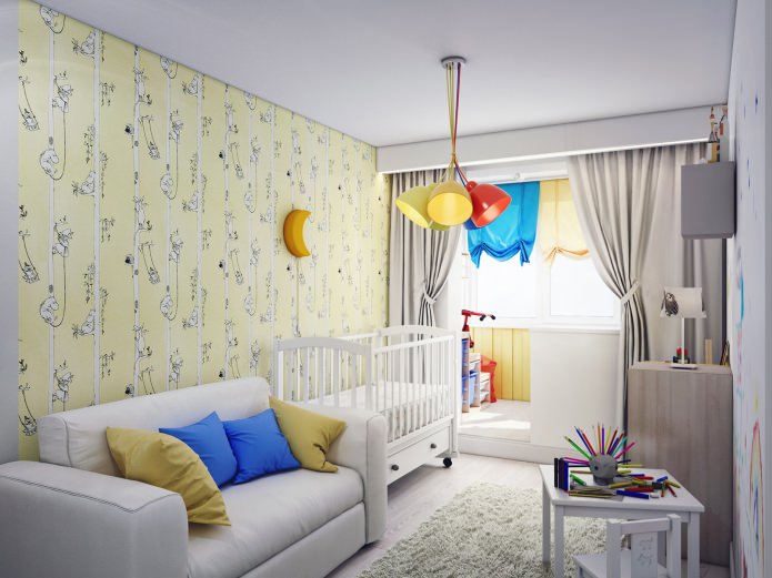 Kinderzimmer kombiniert mit einer Loggia