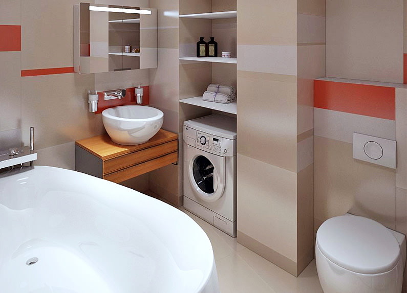 Badezimmer mit Waschmaschine