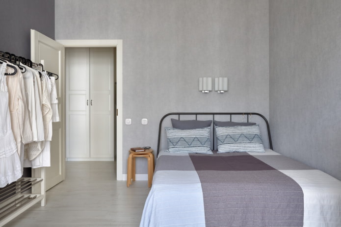 Schlafzimmer in Grautönen