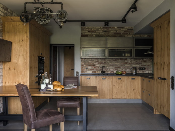 Eine massive Wand im Loft-Stil