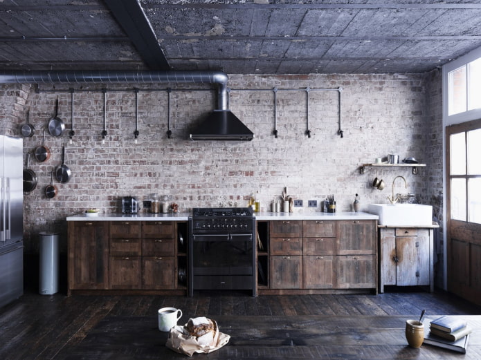 kleine Küche im Loft-Stil