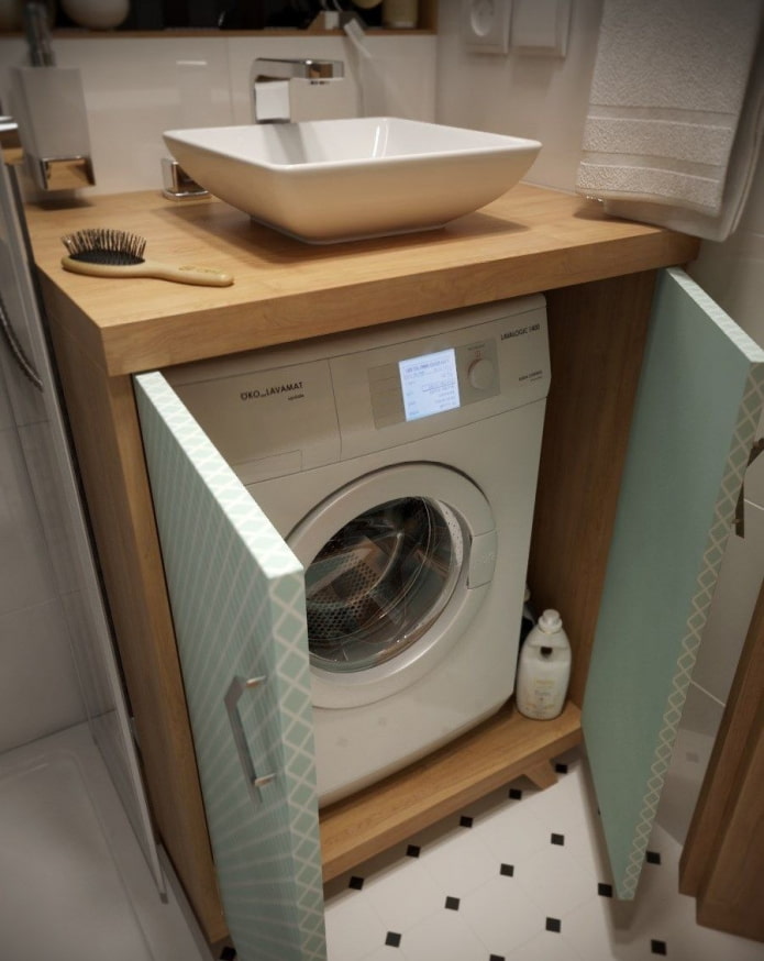 Waschmaschine im Schrank