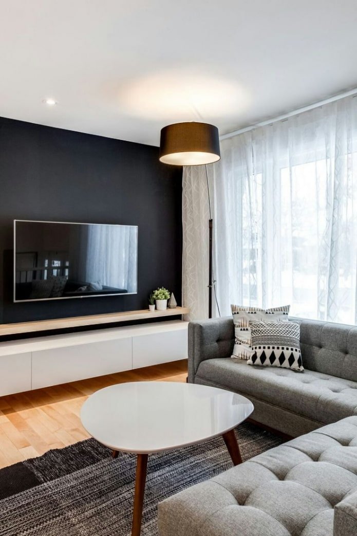 graues Ecksofa