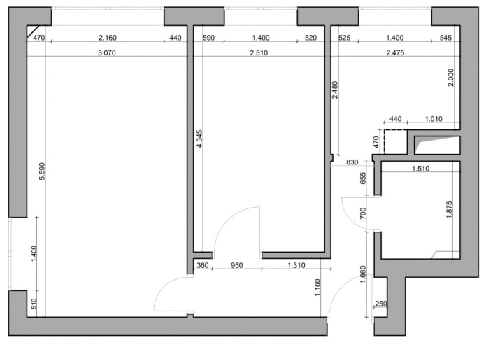 Grundrissdiagramm der Chruschtschow-Ära